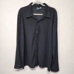 Vintage Positano Charlie Lapson Shirt Mens XL Club Black Button Front Woven